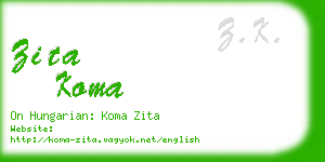 zita koma business card